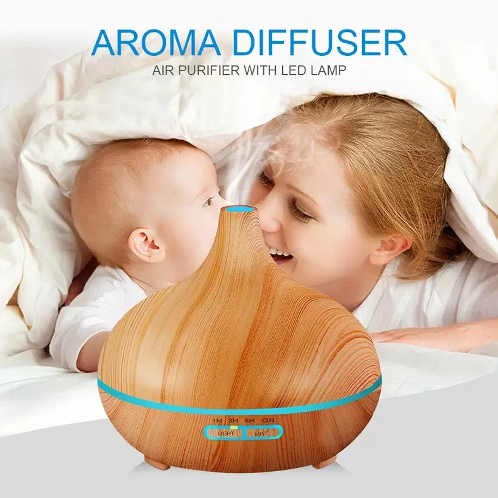 Aromadiffusor 500ml - LED & Holzdesign für Entspannung