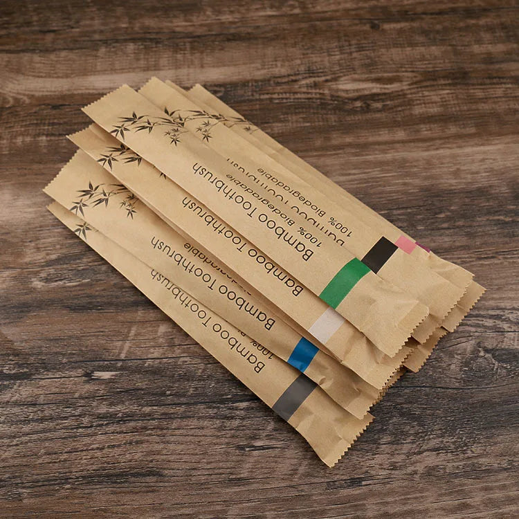 10- teiliges Bambus-Zahnbürsten-Set