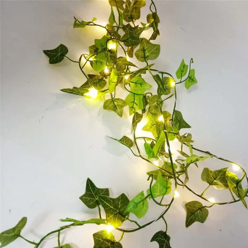 LED Lichterkette mit Blättern & Blumen
