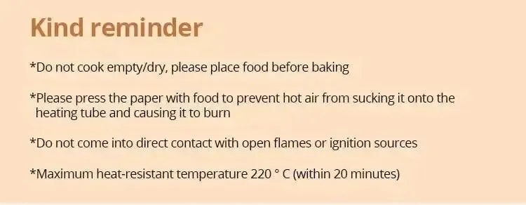 Air Fryer Backpapier 50stk